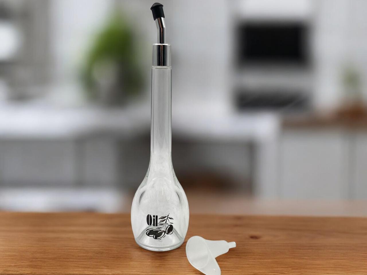 High Quality Acrylic Long Neck Oil Bottle Chromed Pourer