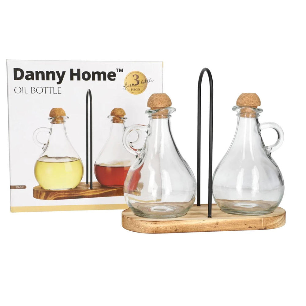 Danny Home 2-Pcs Vinegar & Oil Dispenser with Cork Stopper 150-ml Set