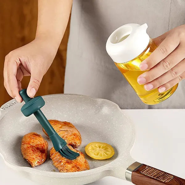 2IN1 GLASS OIL JAR & OIL BRUSH SET X328