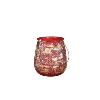 Christmas Glenna Hurricane Light Red Vase