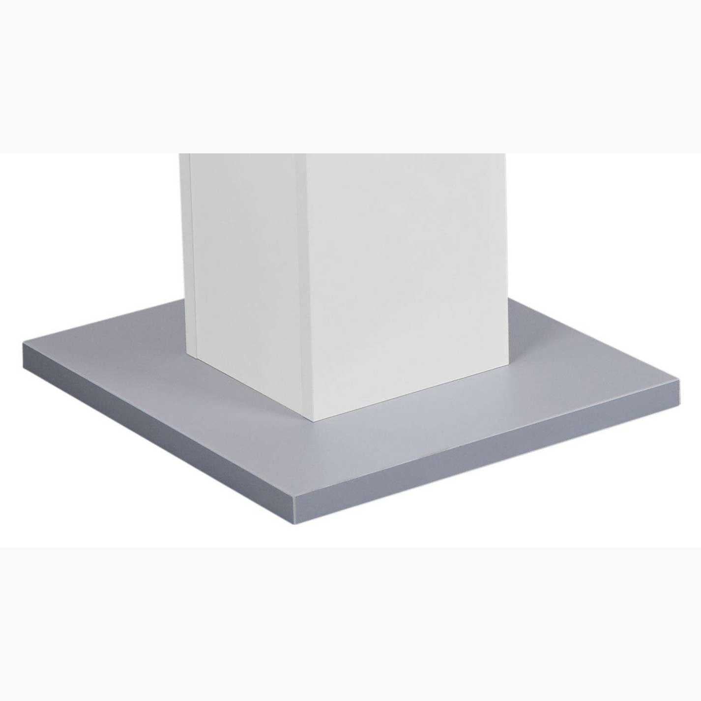 Hamburg Concrete-Look White Dining Table with Metal Base