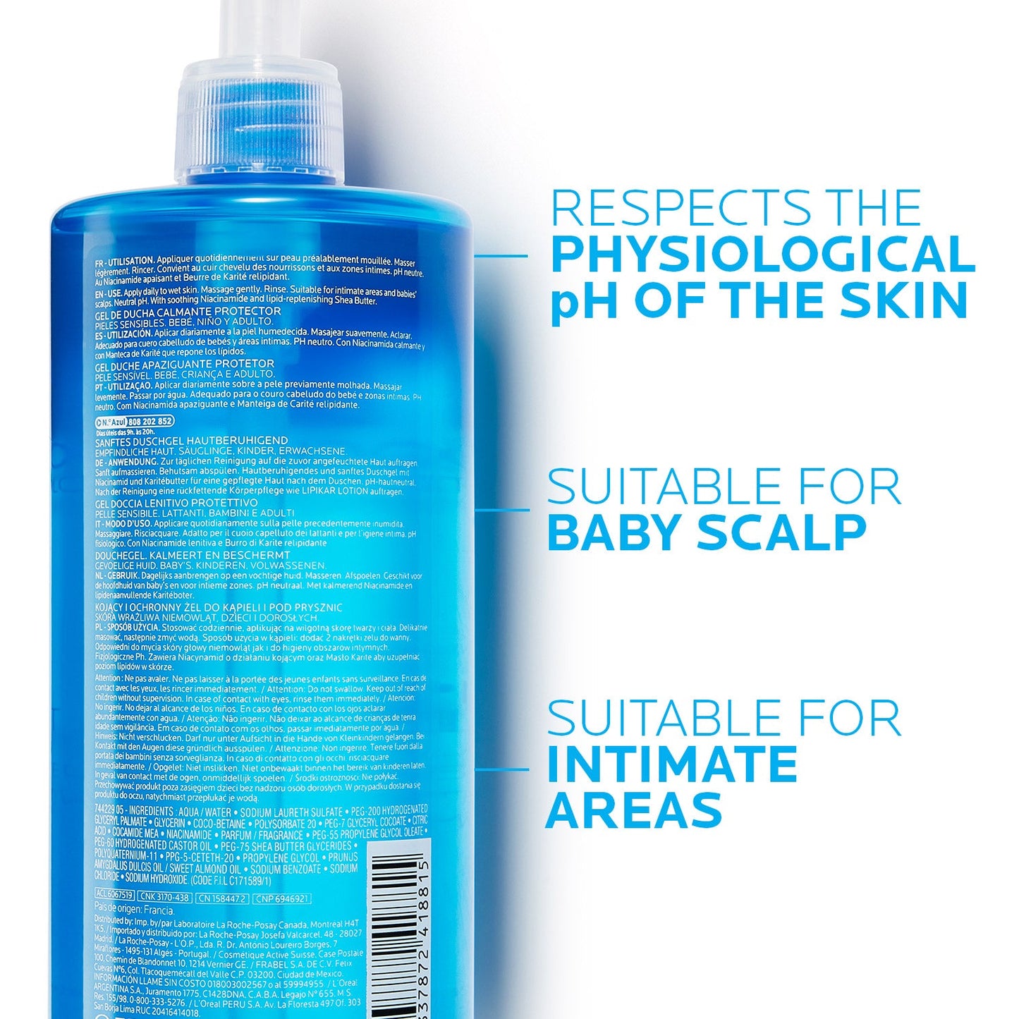 La Roche-Posay Lipikar gel lavant apaisant protecteur peaux sensibles 750ml