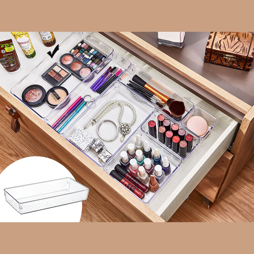 Clear Modular Drawer Organizer 30.8x15.4x5.6 cm
