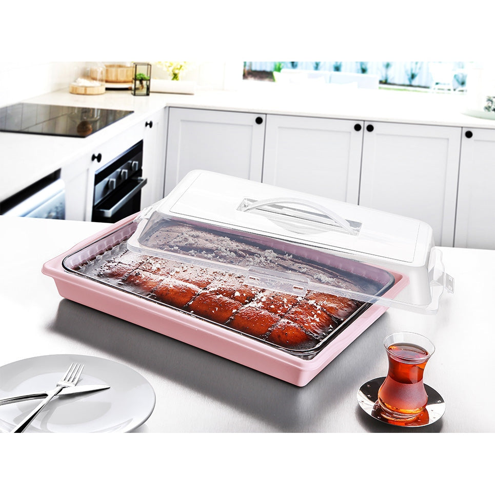 Rectangular Plastic Pastry Carrier with Lid