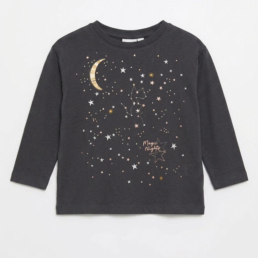 Zara Girl's Dark Grey Printed Blouse | Zara In Lebanon