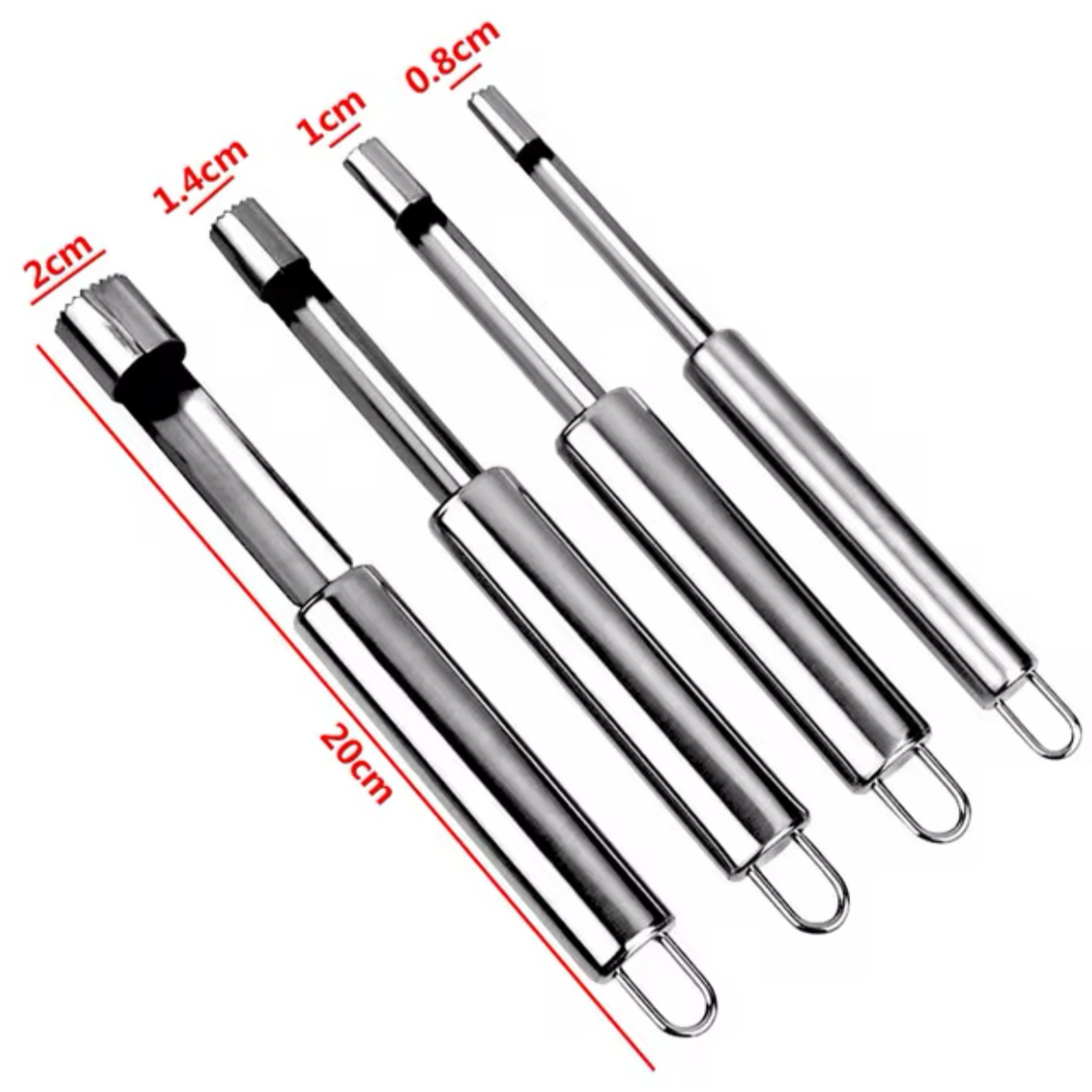 4 PCs Stainless Steel Fruit & Vegetable Corer