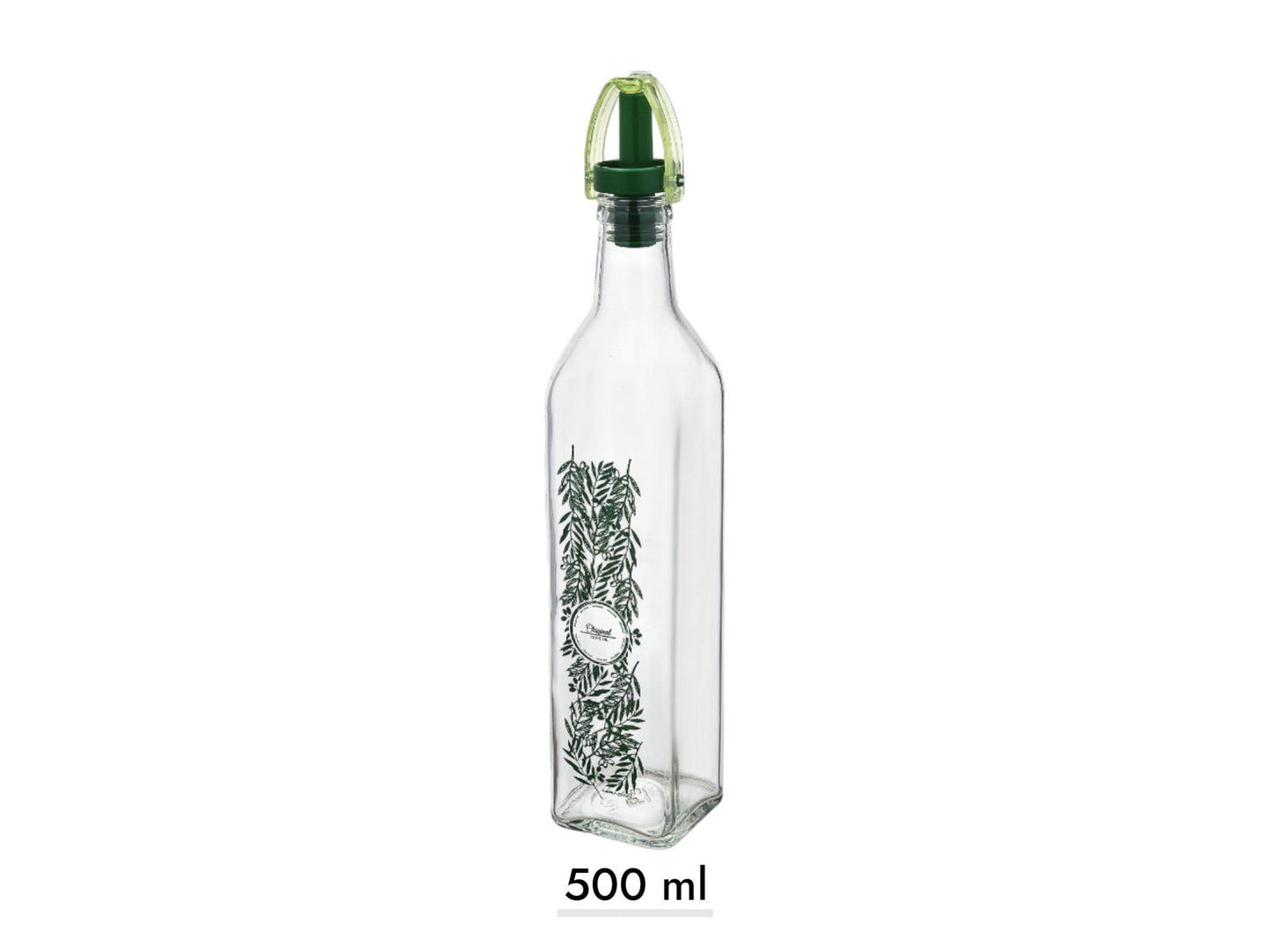 Decorated Square Glass Oil Bottle 500 ml
