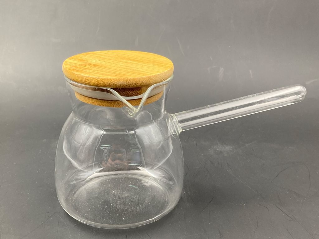 Borosilicate Glass Coffee Pot wooden cover 400 ml.