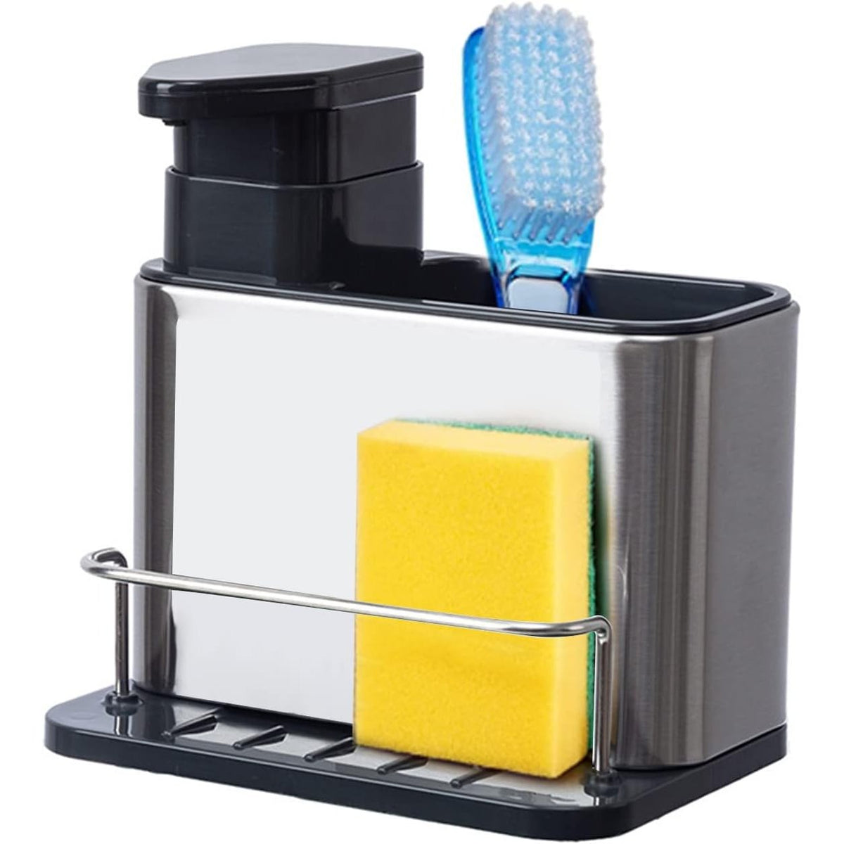 Stainless Steel Kitchen Sink Soap Dispenser with Removable Drain Tray