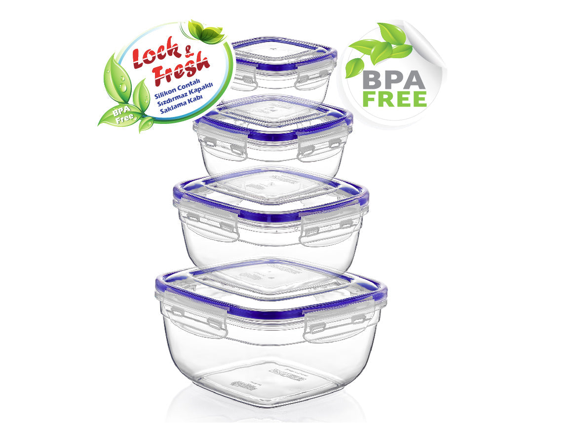 Seal Square Storage Container Set 4 pcs