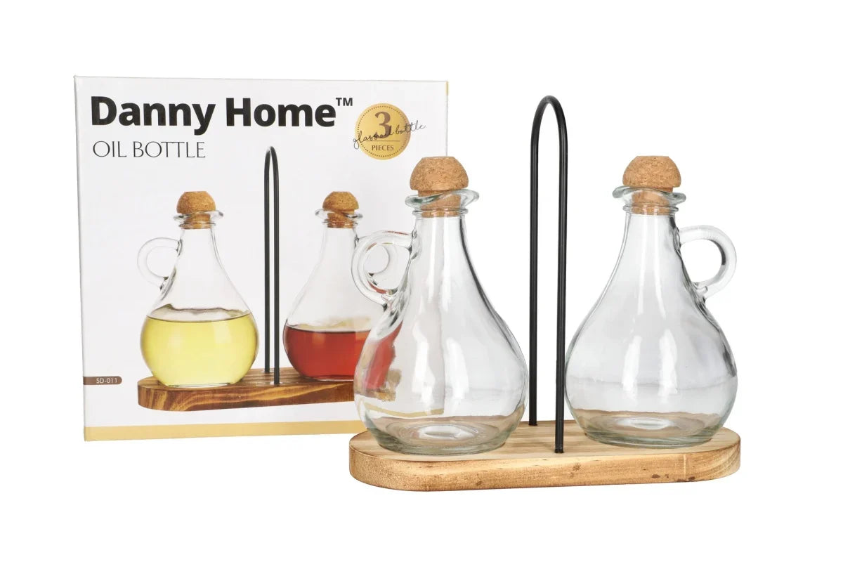 Danny Home Vinegar & Oil Dispenser with Cork Stopper Set