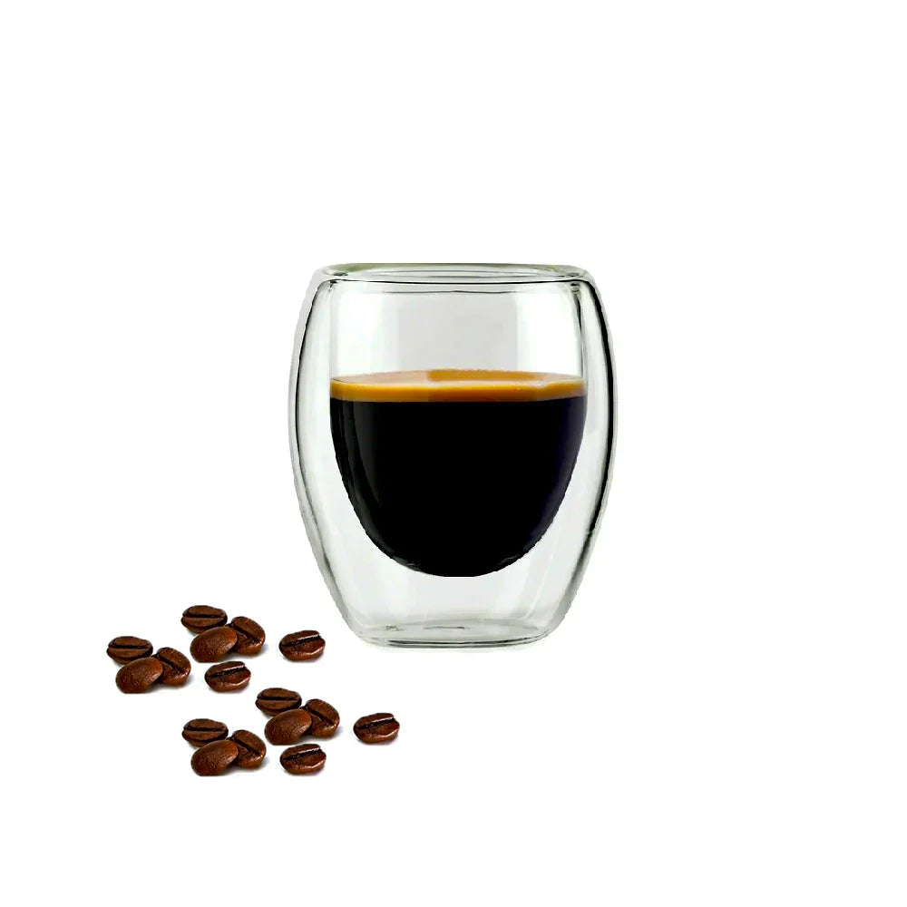 Phoneix 80 ml double wall glass espresso shot cup 6 pcs set