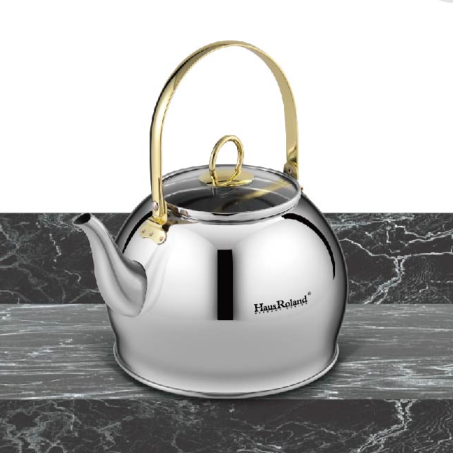 Stainless Steel Tea Kettle with Glass Lid