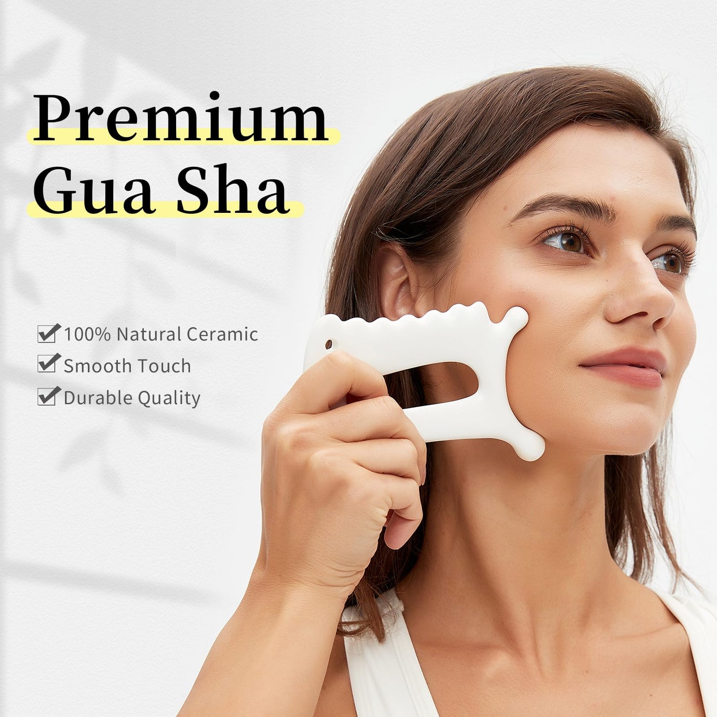 InfiniteRelax Advanced Ceramic Gua Sha Facial Tool, Skin Care for Women Men, Face Body Korean 괄사 Guasha Massage Tool Gift for Mom - Medaid International