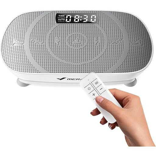 MERACH Vibration Plate Exercise Machine, Curved Vibration Plate for Lymphatic Drainage Weight Loss, Vibrating Plate Machine with Real-Time Calorie Tracking on LED, Workout Equipment for Home