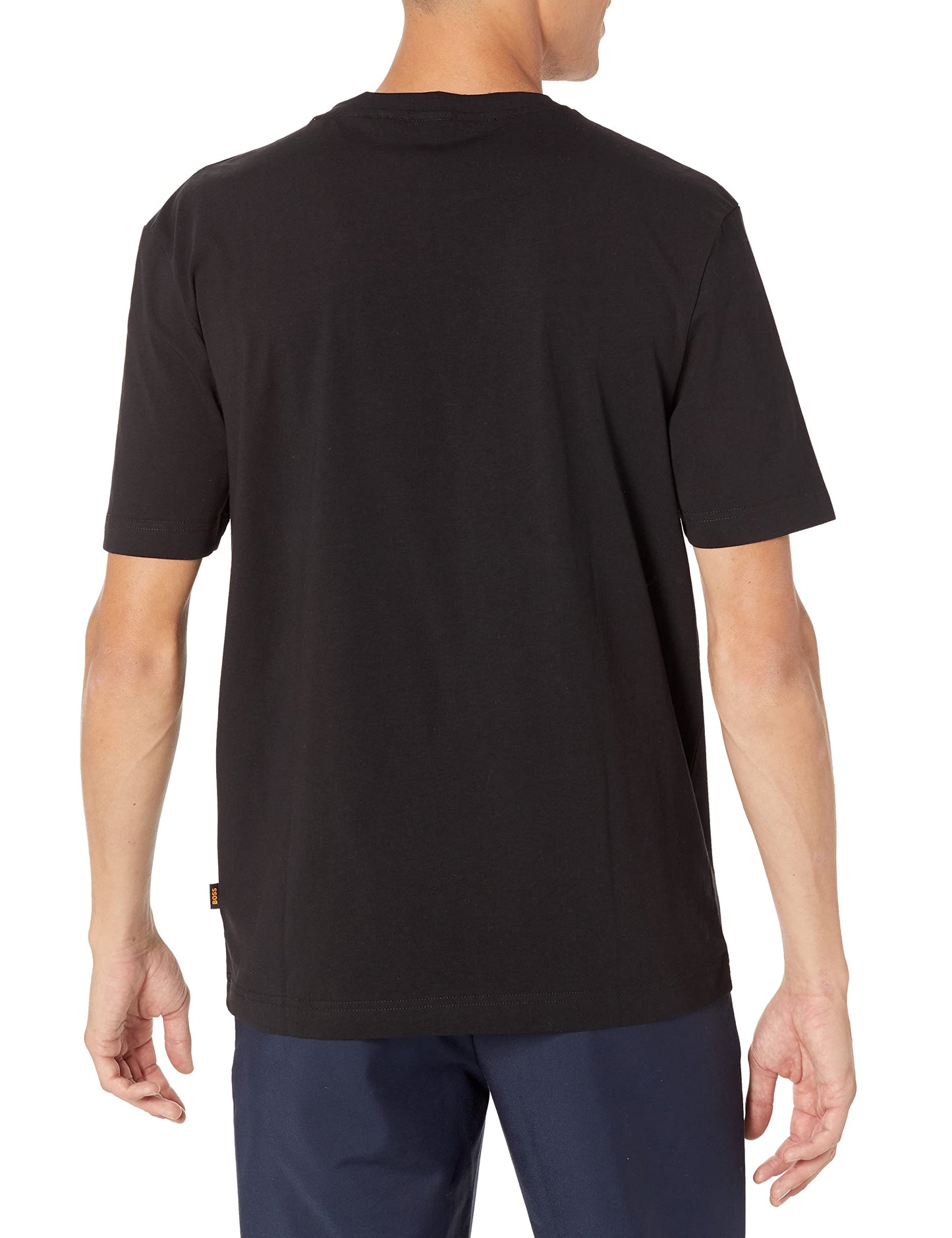 BOSS Mens Center Logo Regular Fit T Shirt T Shirt, Basic Black, 3X Large US - Medaid International