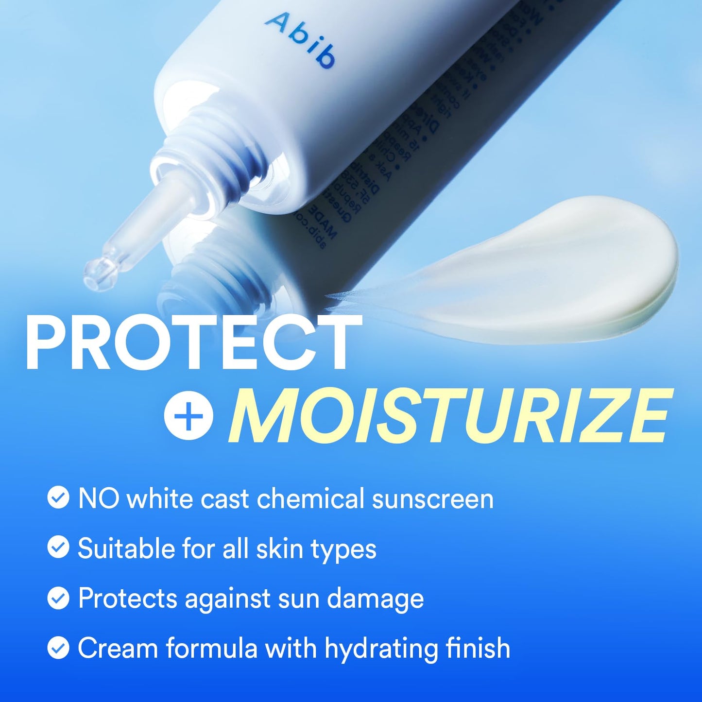 Abib Watery Hyaluron Sunscreen Moisture Tube Broad Spectrum SPF 30 1.69 fl oz / 50ml | Korean Suncreen Suncare Sunblock No White cast Reef Safe Hyaluronic Acid Niacinamide Vitamin C Collagen - Medaid International