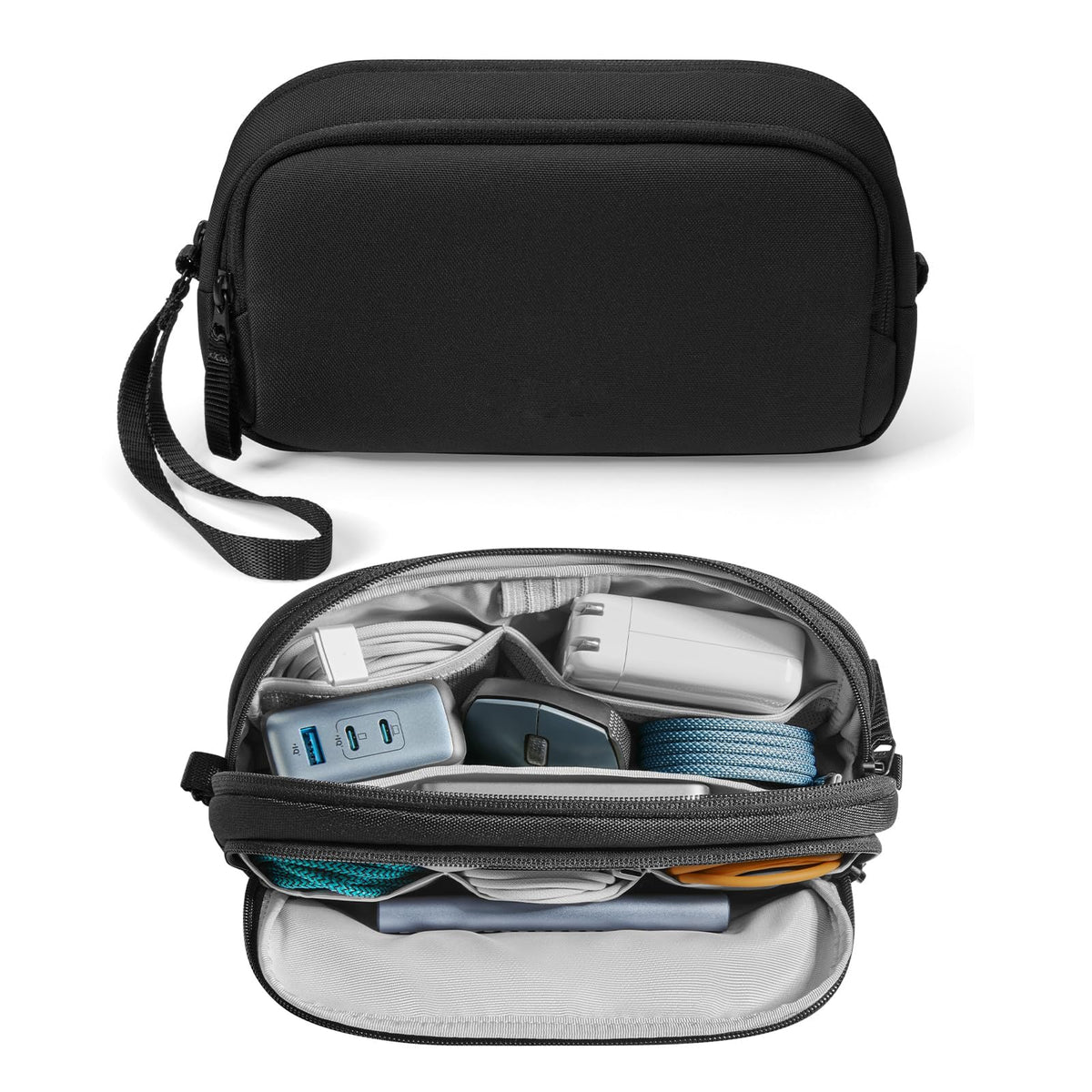 TERRIFI Electronics Organizer Travel Case - Waterproof Tech Pouch, Large Travel-Friendly Bag for Electronic Accessories, Cable, Cord, Charger, Phone - Ideal Tech Organizer for On-the-Go