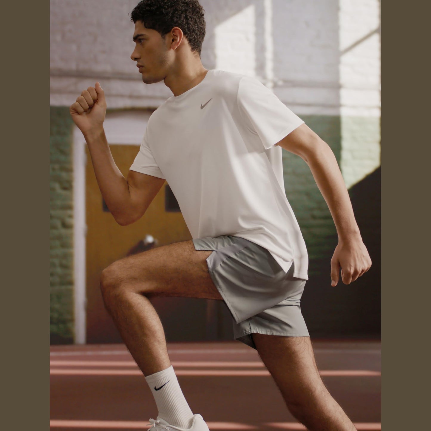 Nike Men's Miler Dri-Fit UV Short-Sleeve Running Top, White/Reflective Silver, Small - Medaid International