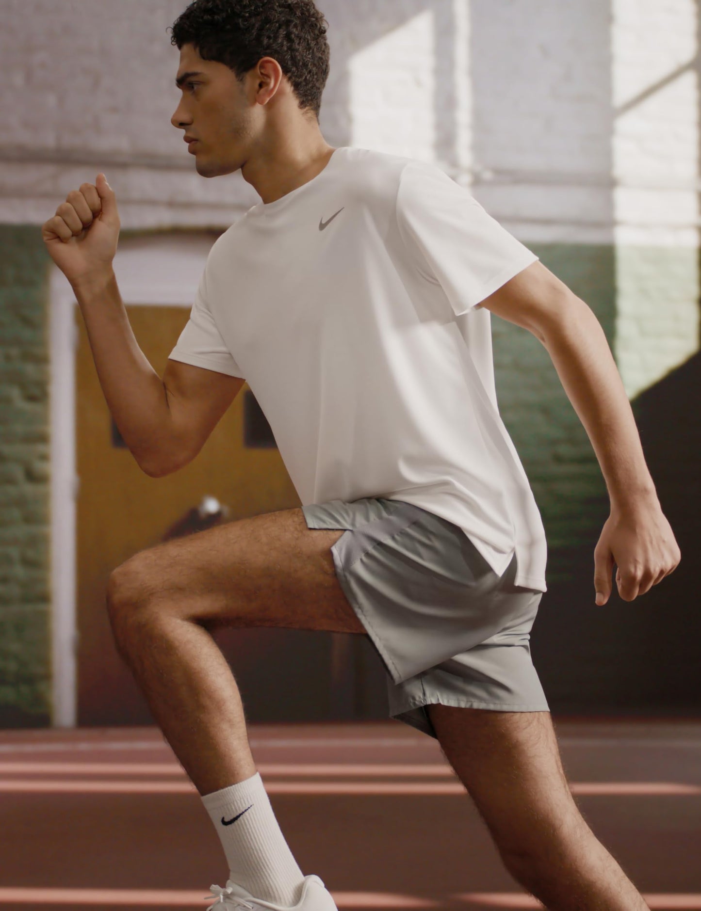 Nike Men's Miler Dri-Fit UV Short-Sleeve Running Top, White/Reflective Silver, 2XL - Medaid International