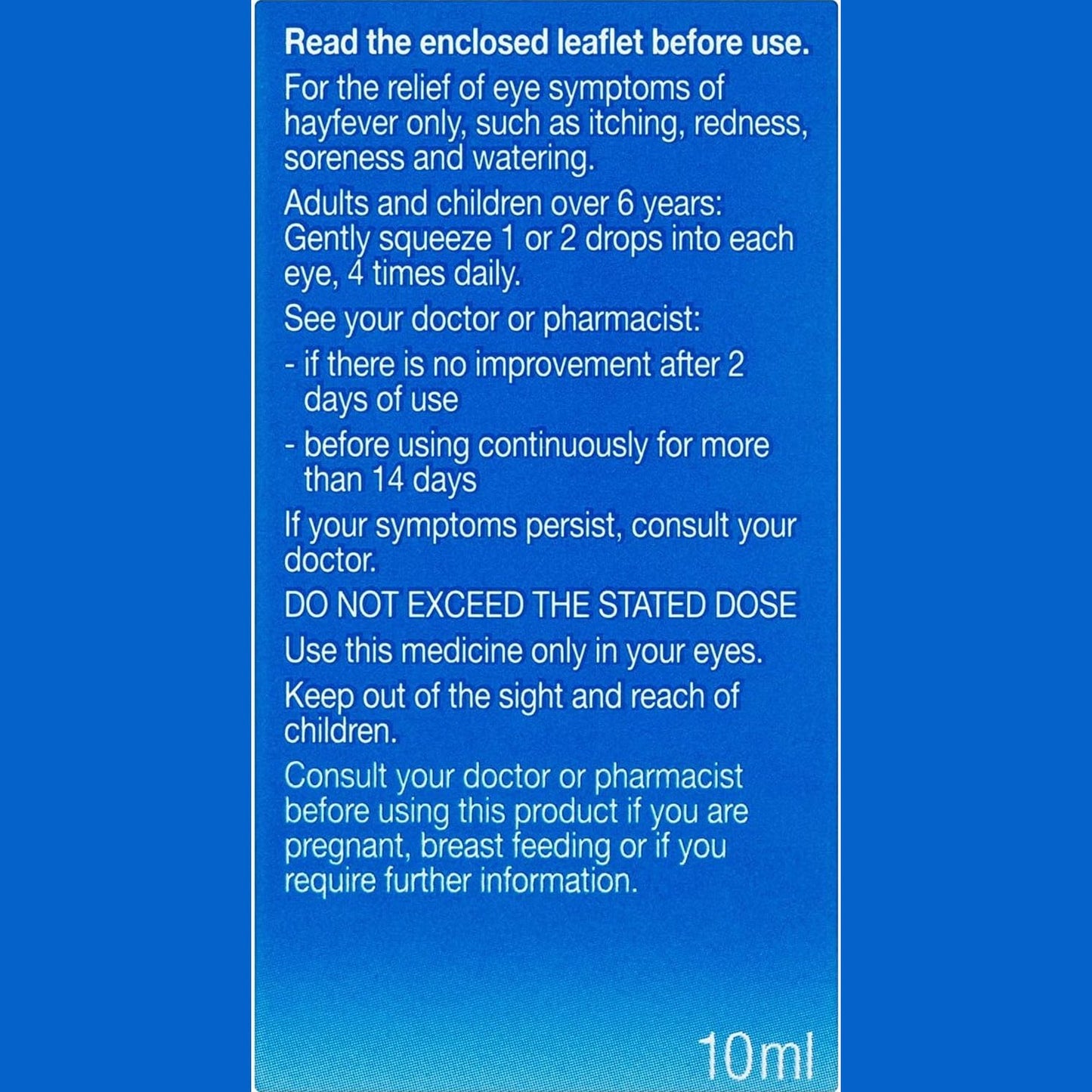 Optrex Hayfever Relief, 2% w/v Eye Drops Sodium Cromoglicate, Clinically Proven, 10ml each, Relieves Symptoms of Eye Allergy, Works Instantly - Medaid International