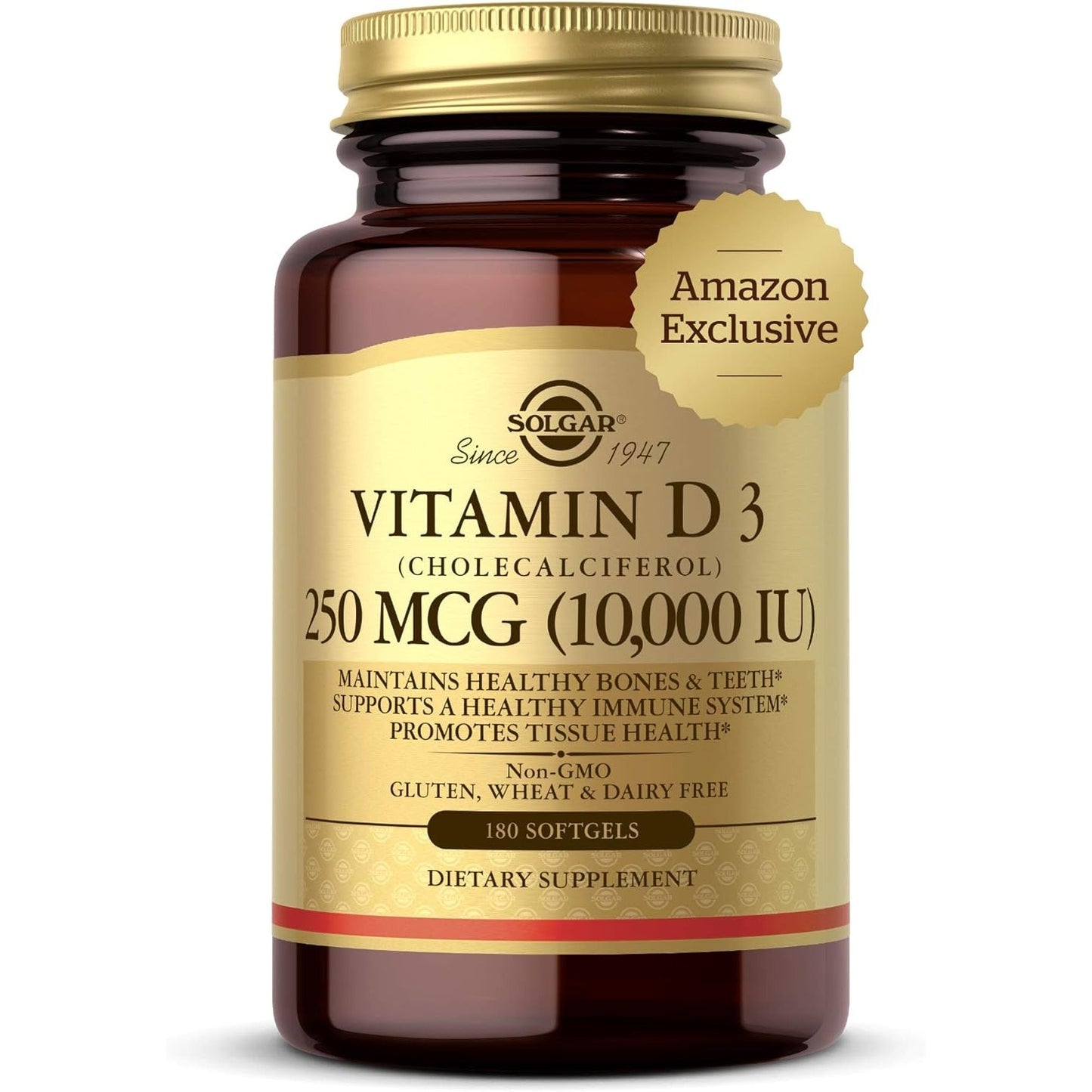 Solgar Vitamin D3 (Cholecalciferol) 125 MCG (5000 IU), 100 Softgels - Helps Maintain Healthy Bones & Teeth - Immune System Support - Non GMO, Gluten Free, Dairy Free - 100 Servings - Medaid International