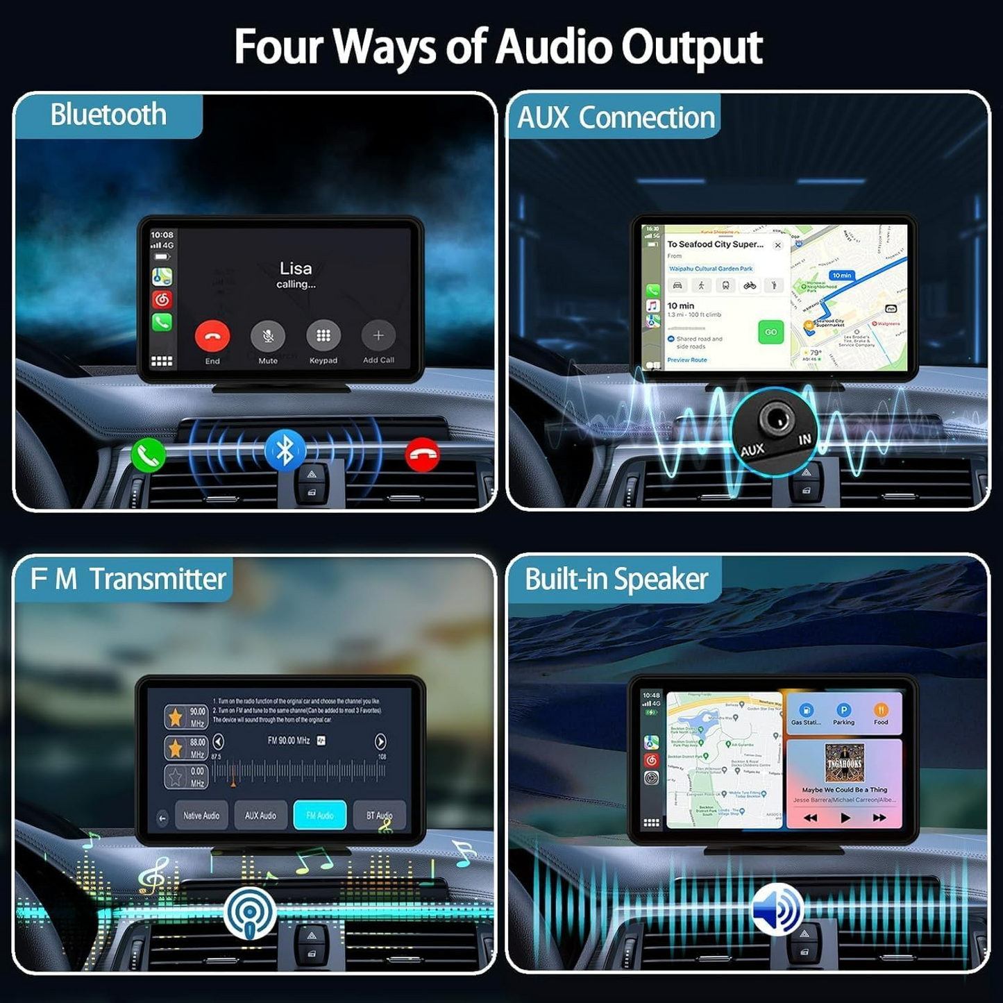 Wireless Car Radio Stereo Apple Carplay AirPlay & Android Auto with Backup Camera - Medaid International