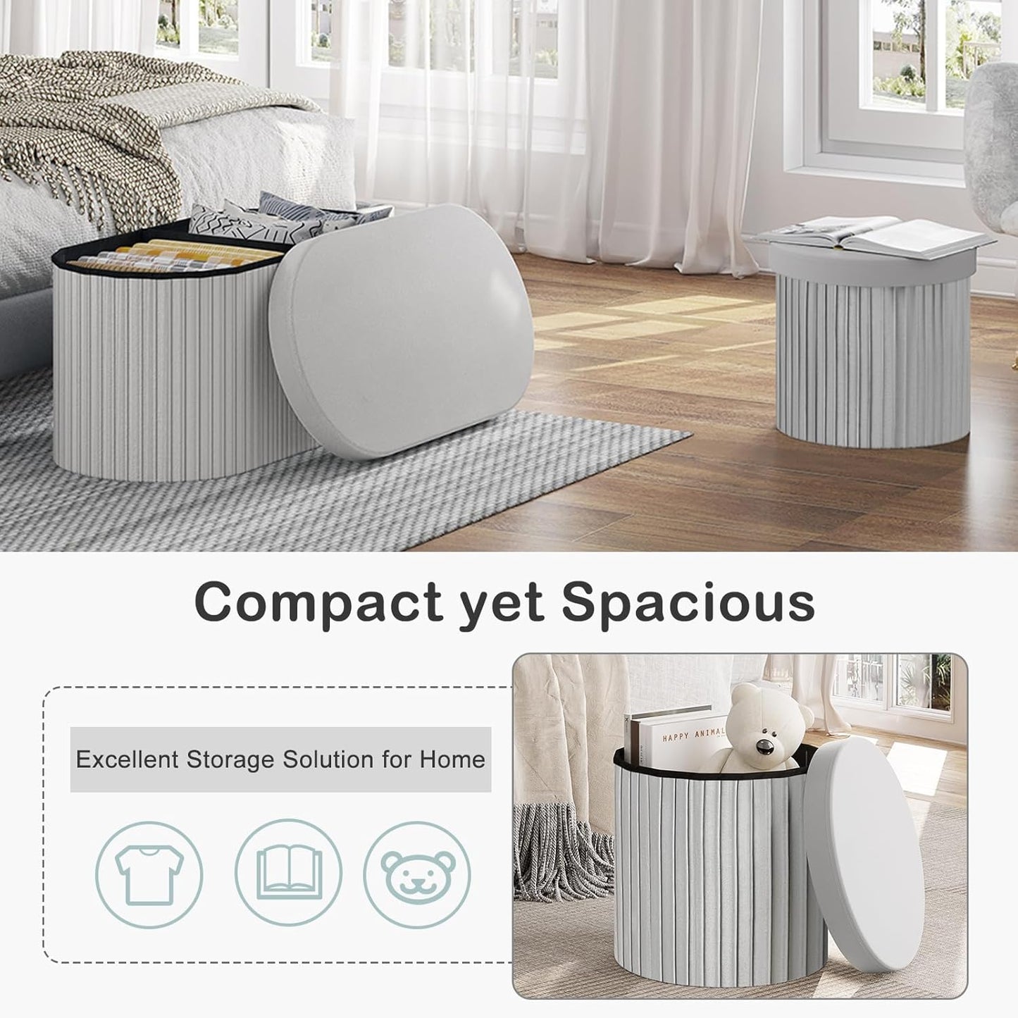 WOLTU Round Stool with Storage Space (SH89CM)