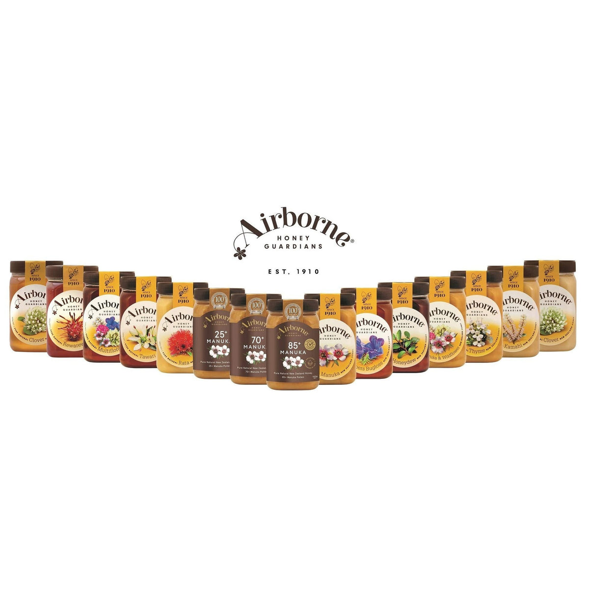 Airborne Manuka Honey Monofloral 70+, 100% Pure New Zealand Honey. Certified. Guaranteed. RAW. Non-GMO (17.85 oz) - Medaid International