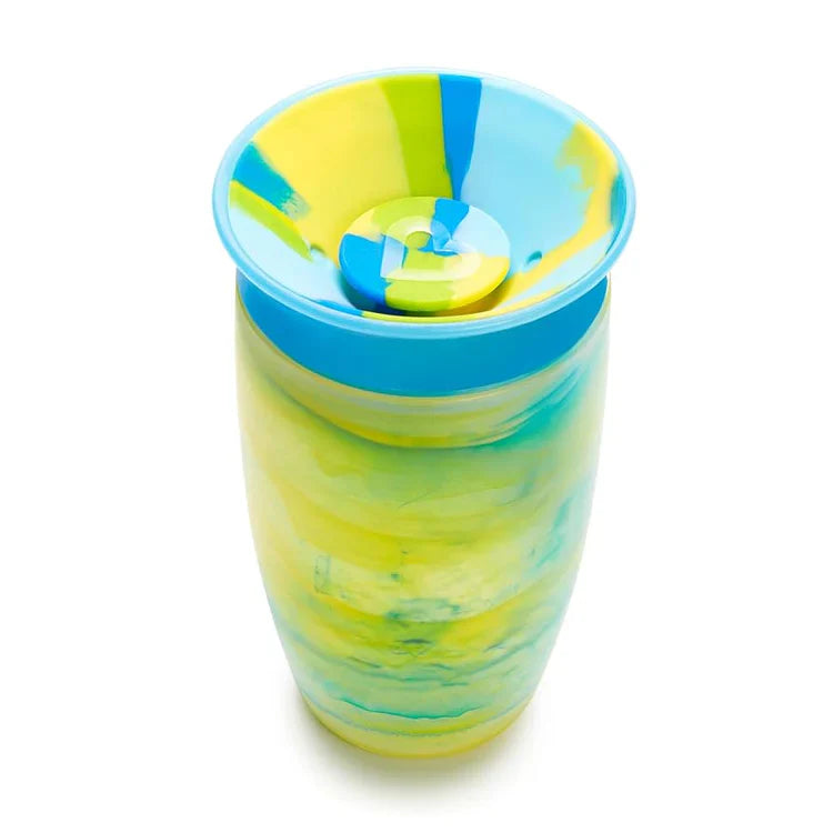 Munchkin - Miracle 360 Toddler Sippy Cup - Spill Proof - Ounce Tropical Swirl - Blue