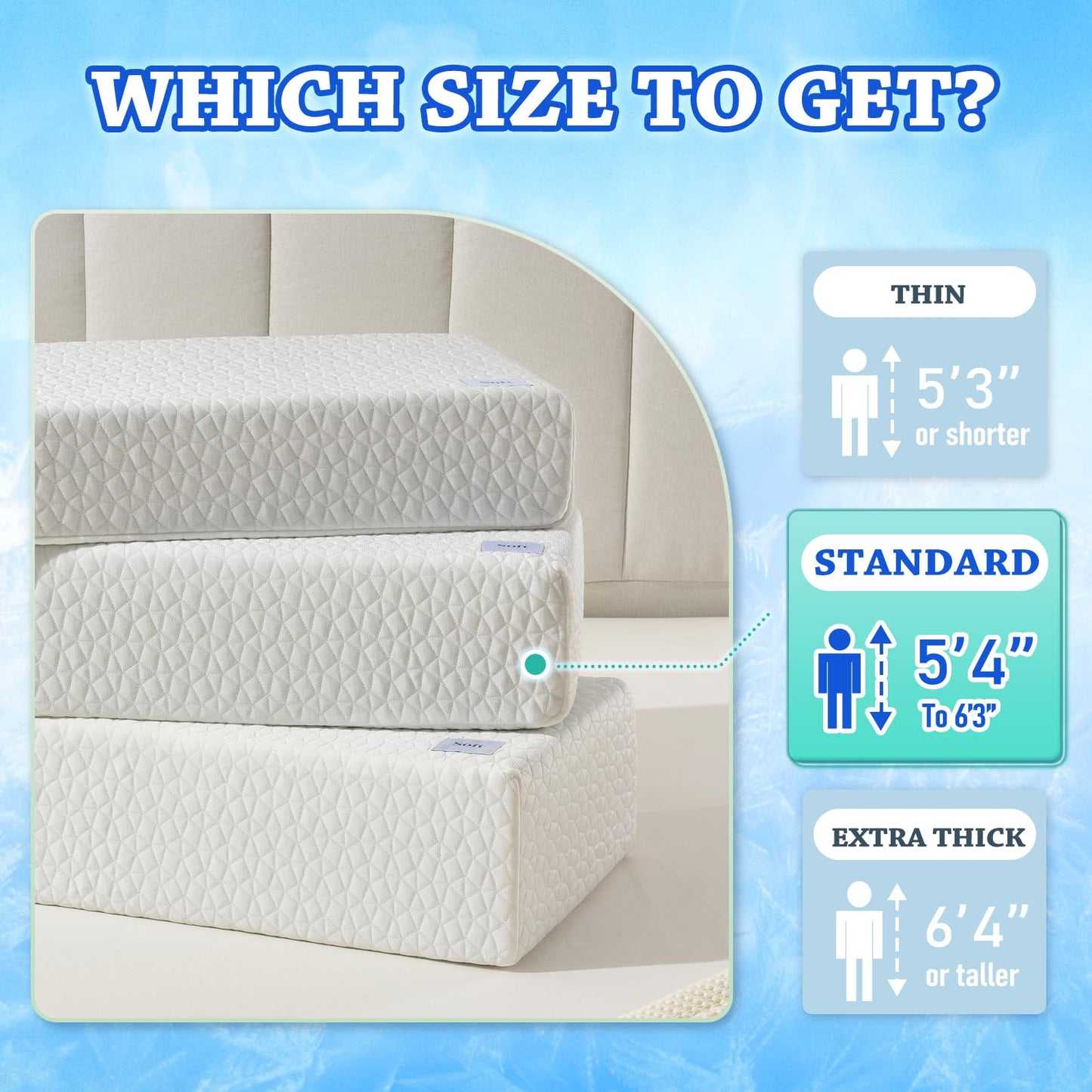 HARBOREST Ice Cube Cooling Pillow for Side Sleepers Memory Foam Side Sleeper Pillow Support Head & Neck for Pain Relief,12"x24"x5" - Medaid International