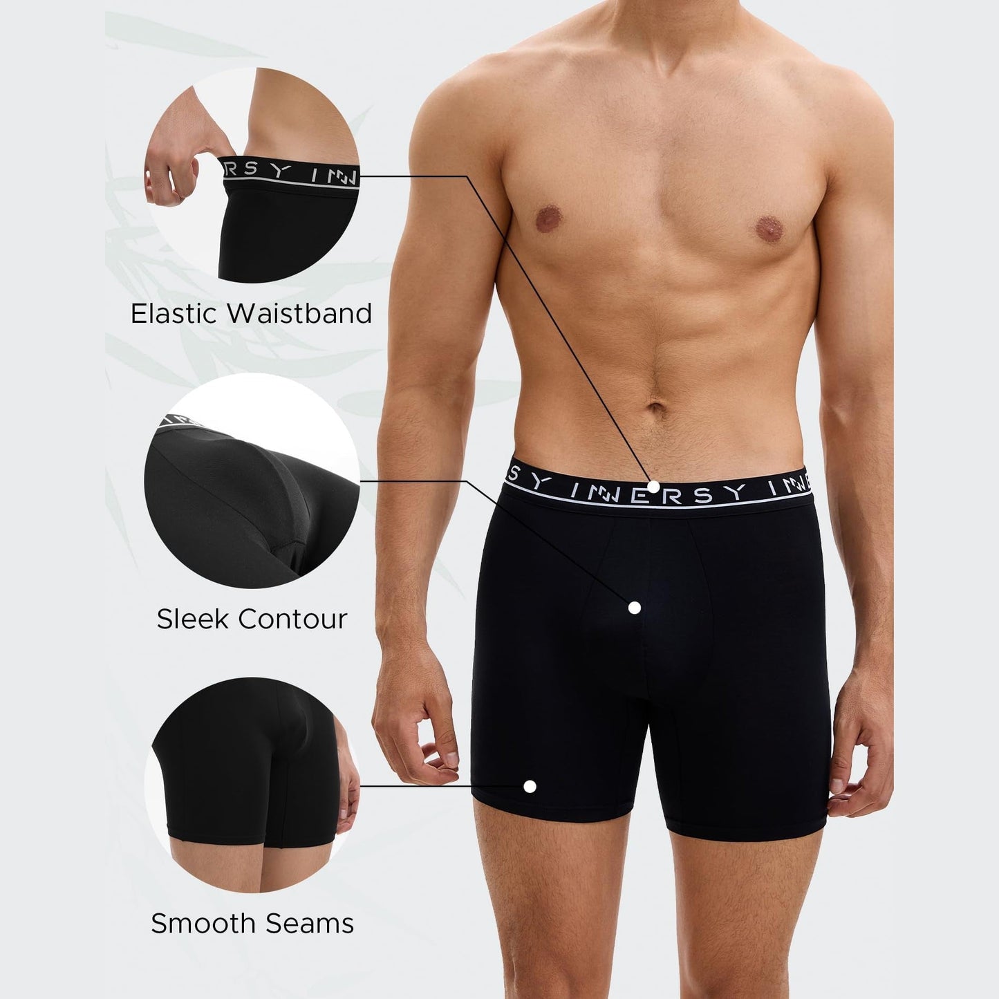 INNERSY Men's Bamboo Viscose Boxer Briefs Breathable Moisture Wicking Underwear 4-Pack(Large,Solid Black) - Medaid International