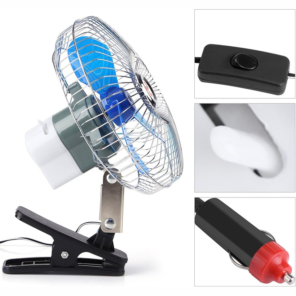 Mini Clip Rotating Fan 12V