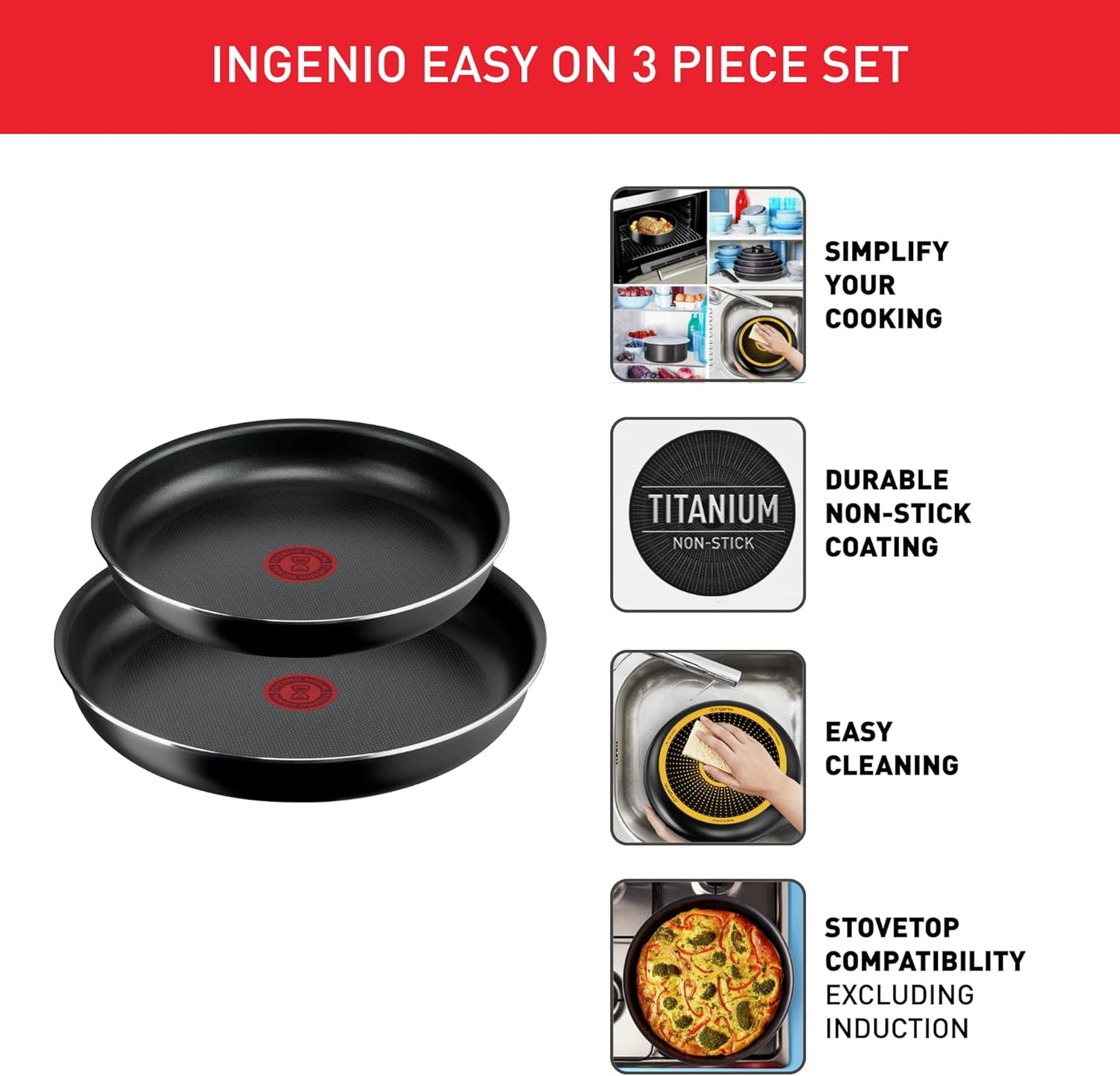 Tefal, Ingenio L1599902 10-Piece Cookware Set, Frying Pans, Pans and Lids, Handle
