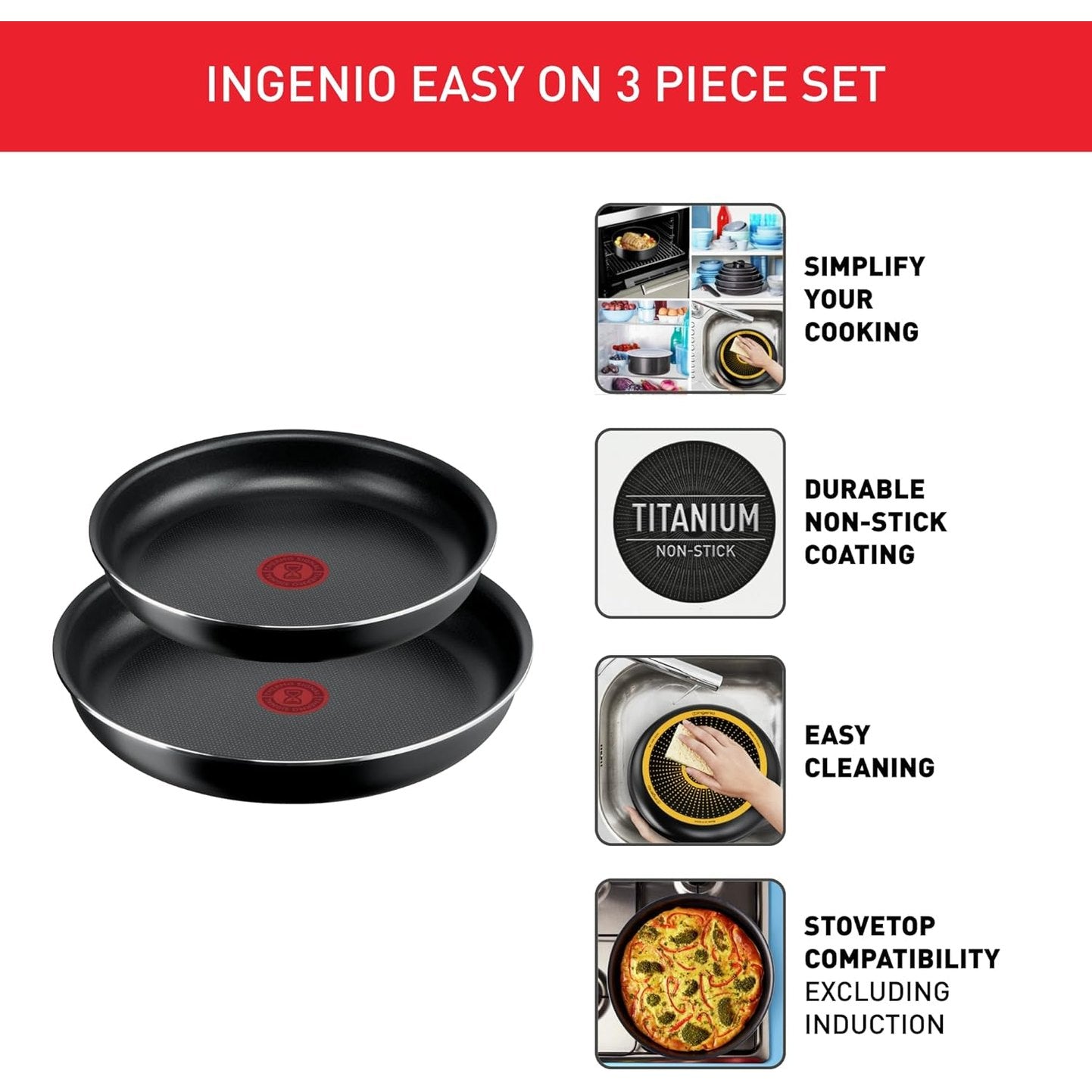 Tefal, Ingenio L1599902 10-Piece Cookware Set, Frying Pans, Pans and Lids, Handle