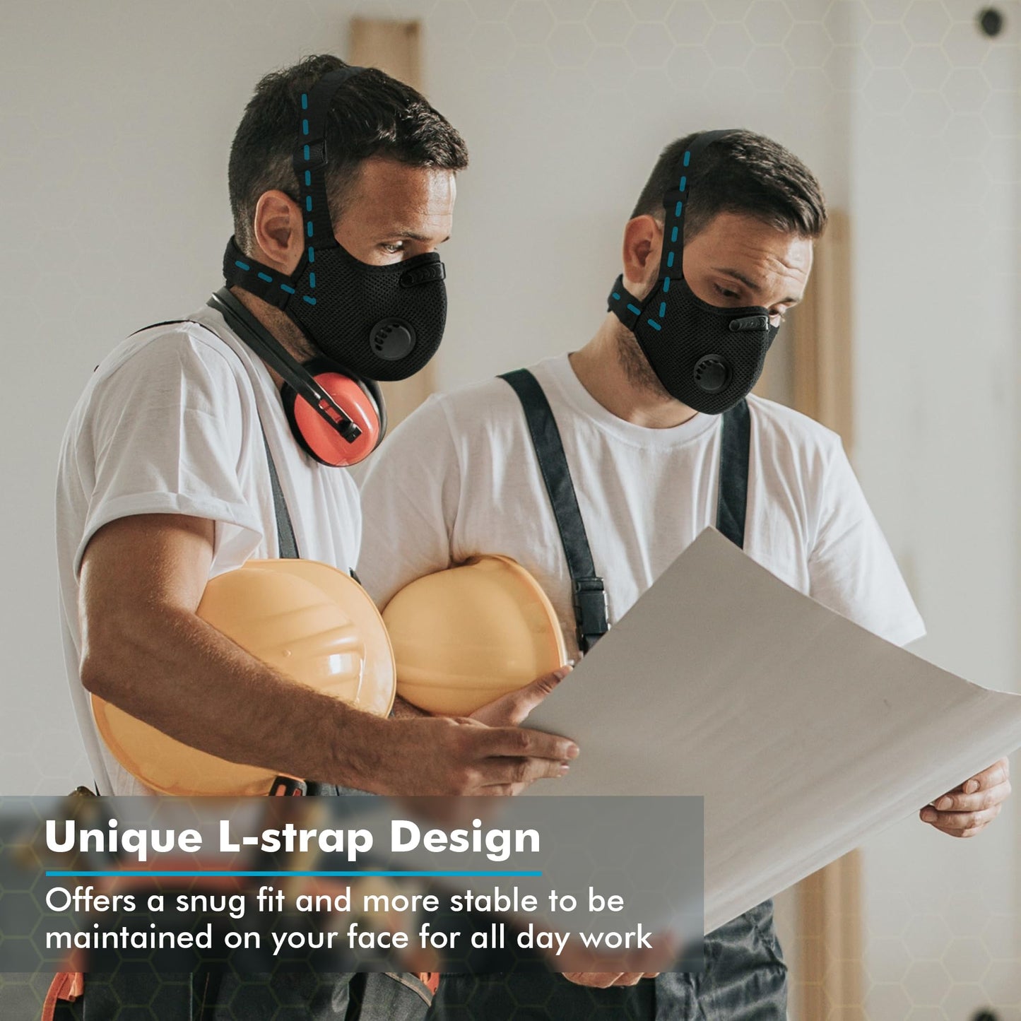 BASE CAMP M PRO Dust Mask, All day Comfortable Reusable Respirator Mask for Dust, Safety Work Mask for Woodworking