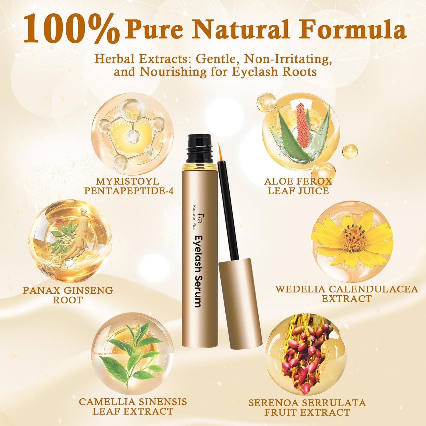 Premium Eyelash Growth Serum: Advanced Vegan Formula for Longer Thicker Lashes - Medaid International