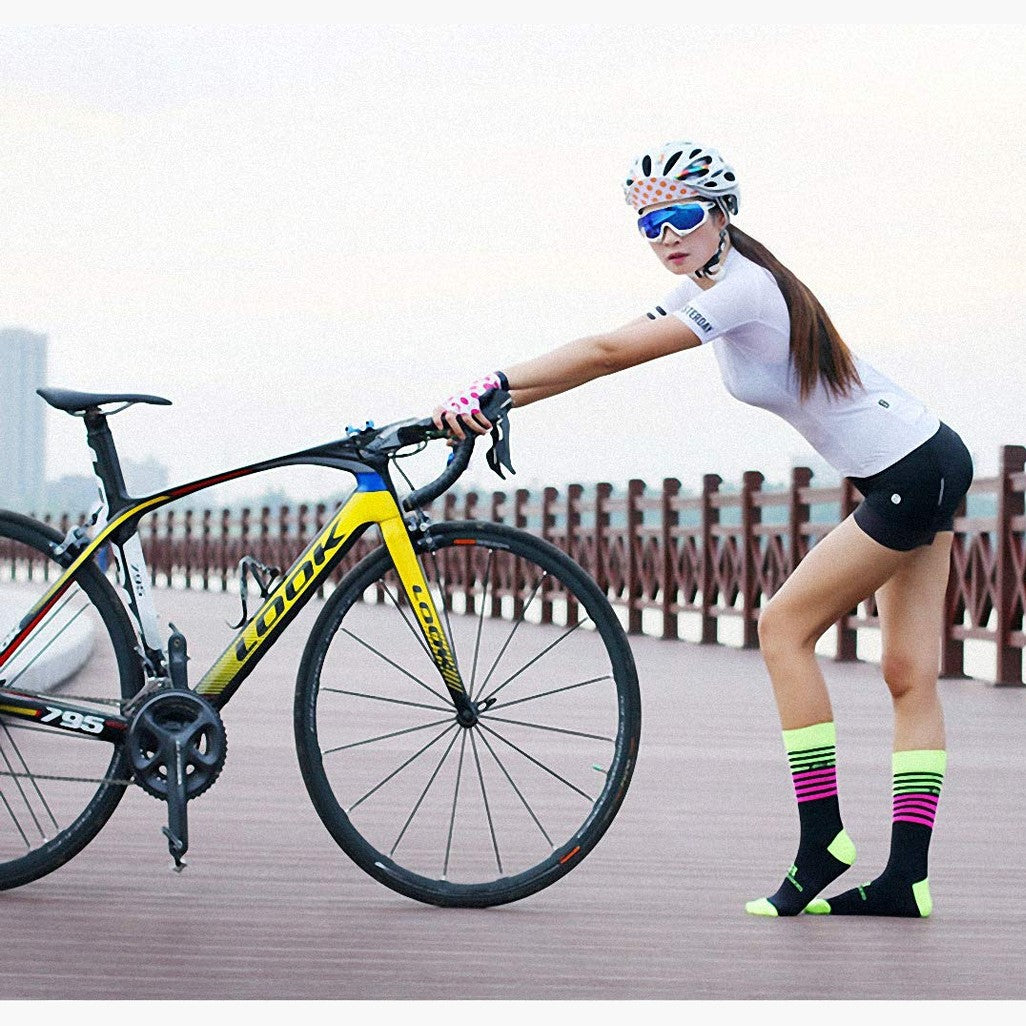 GuaziV Colorful Compression Cycling Socks for Men & Women - Perfect for Hiking, Running, Traveling, and Climbing L - Medaid International