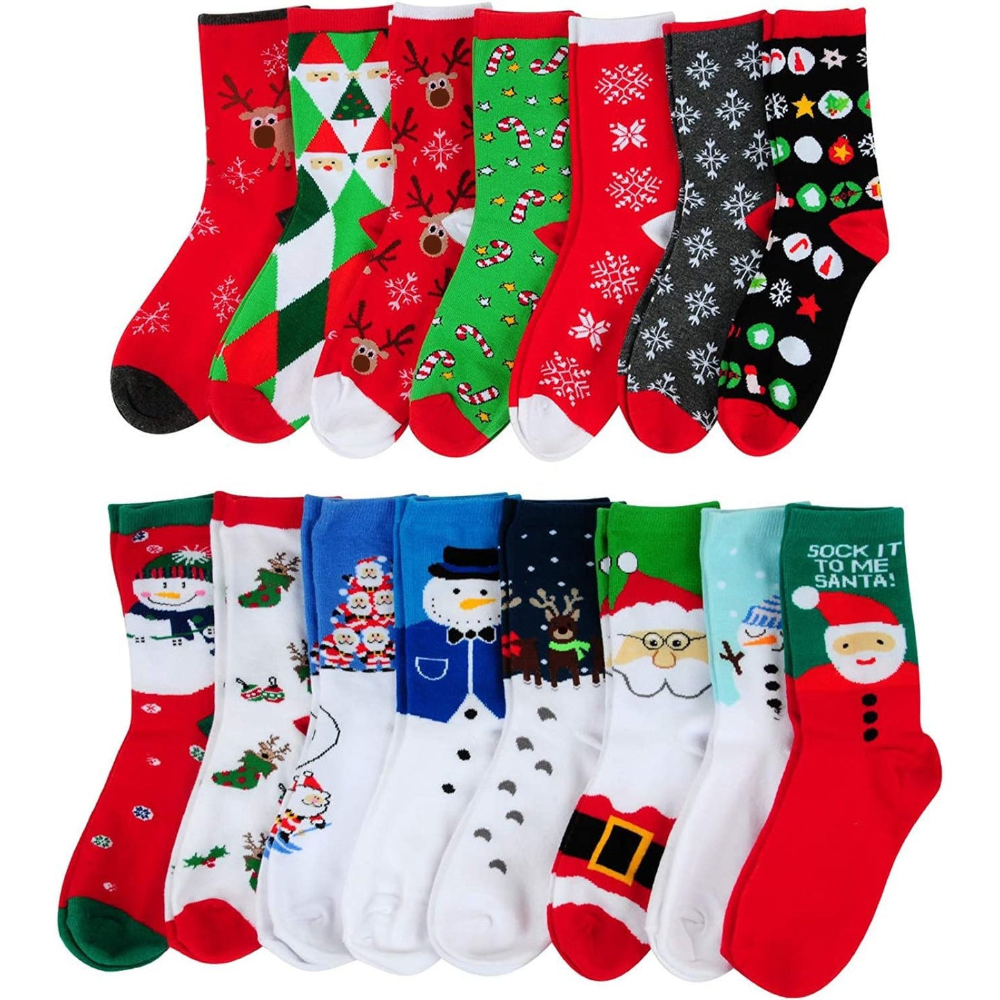 MarJunSep 15 Pairs Women's Christmas Socks Christmas Gifts Stocking Stuffers for Women Teens Adults Family Coworkers - Medaid International