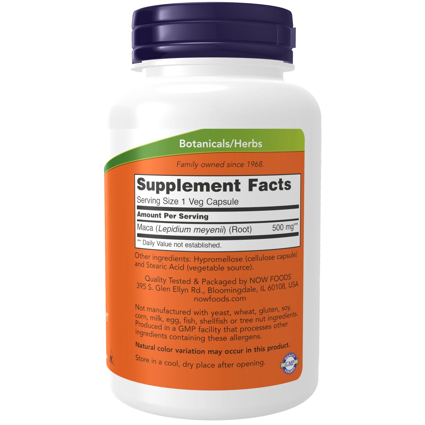 NOW Foods Supplements, Maca (Lepidium meyenii) 500 mg, For Men and Women, Reproductive Health*, 250 Veg Capsules - Medaid International