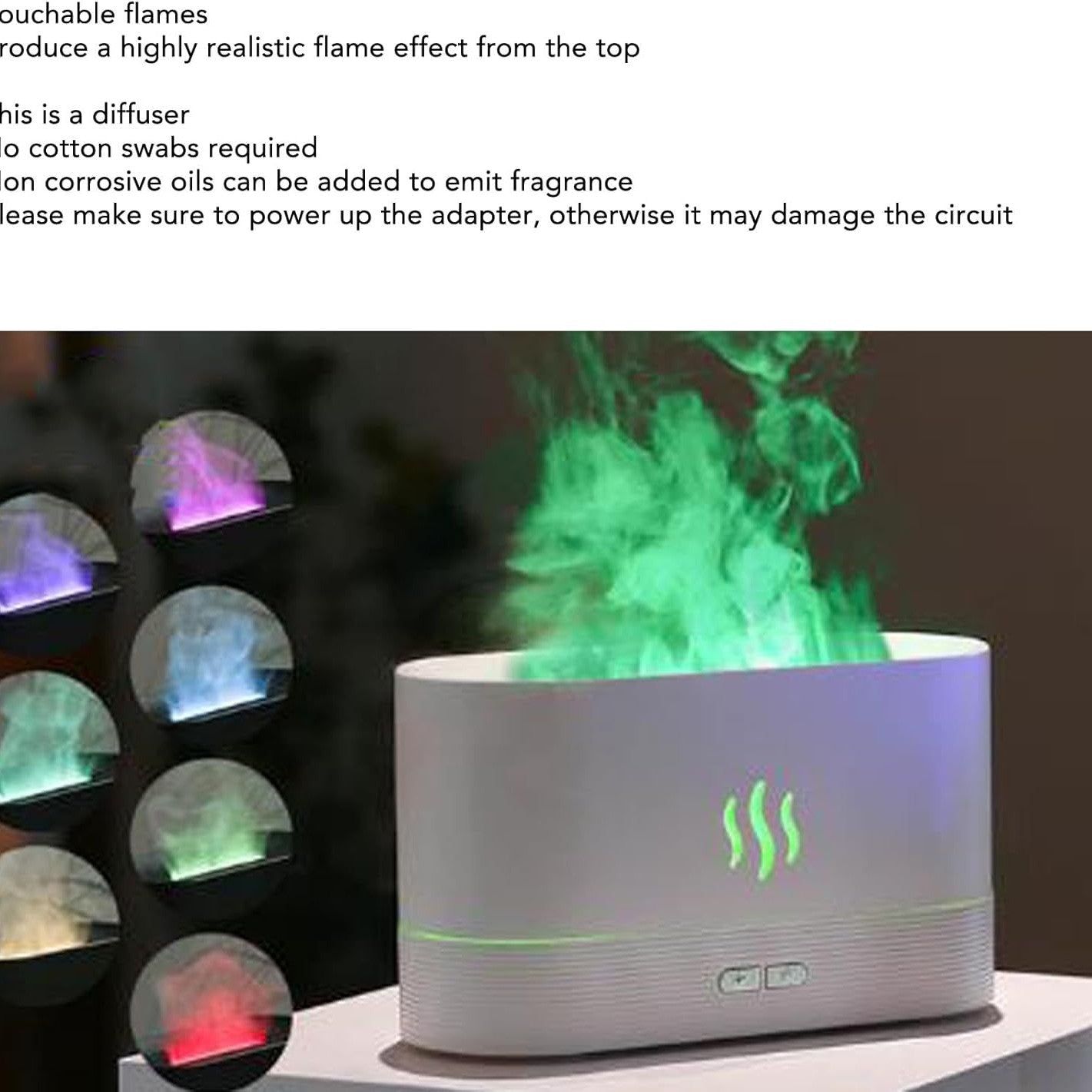 Colorful Flame Diffuser Humidifier