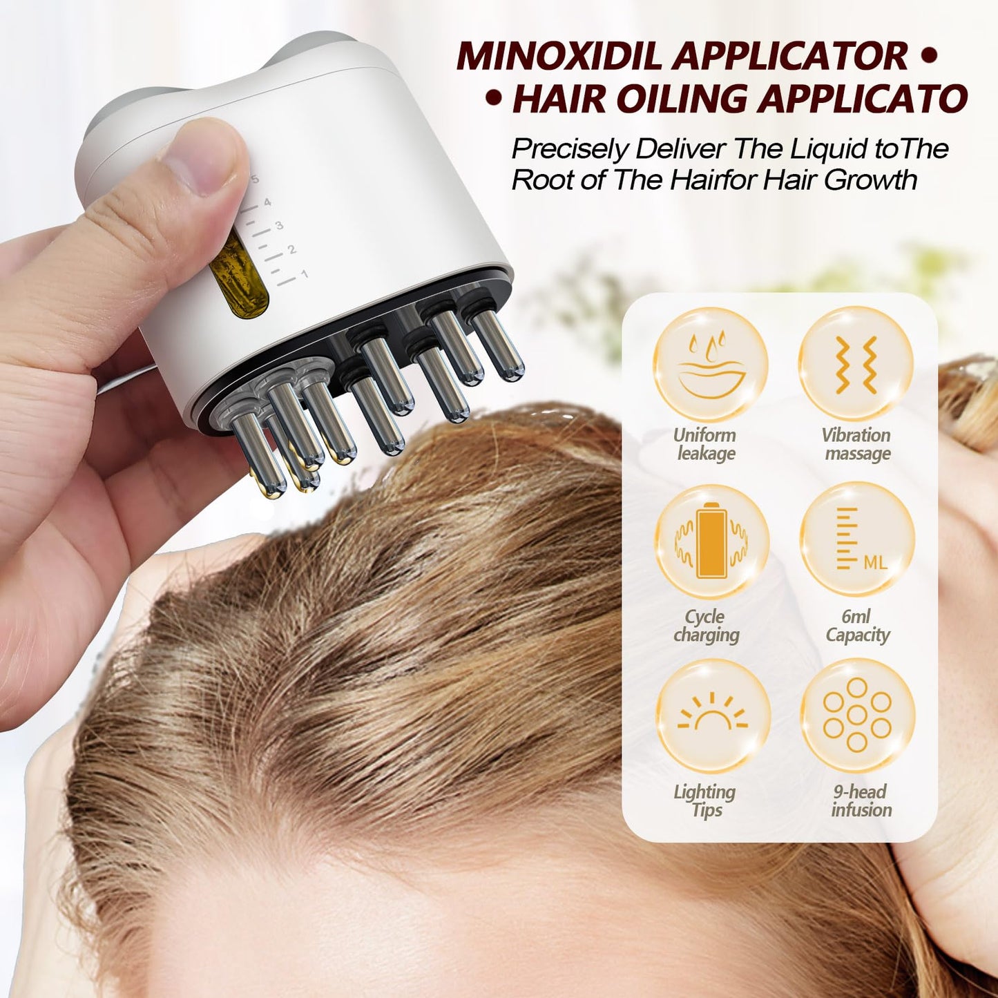 Pawfan Minoxidil Applicator, Hair Oiling Applicator, Root Comb Applicator,Scalp Oil Dispenser, 2-in-1 Hair Growth Oil Applicator and Scalp Massager for Hair Treatment and Growth - Medaid International