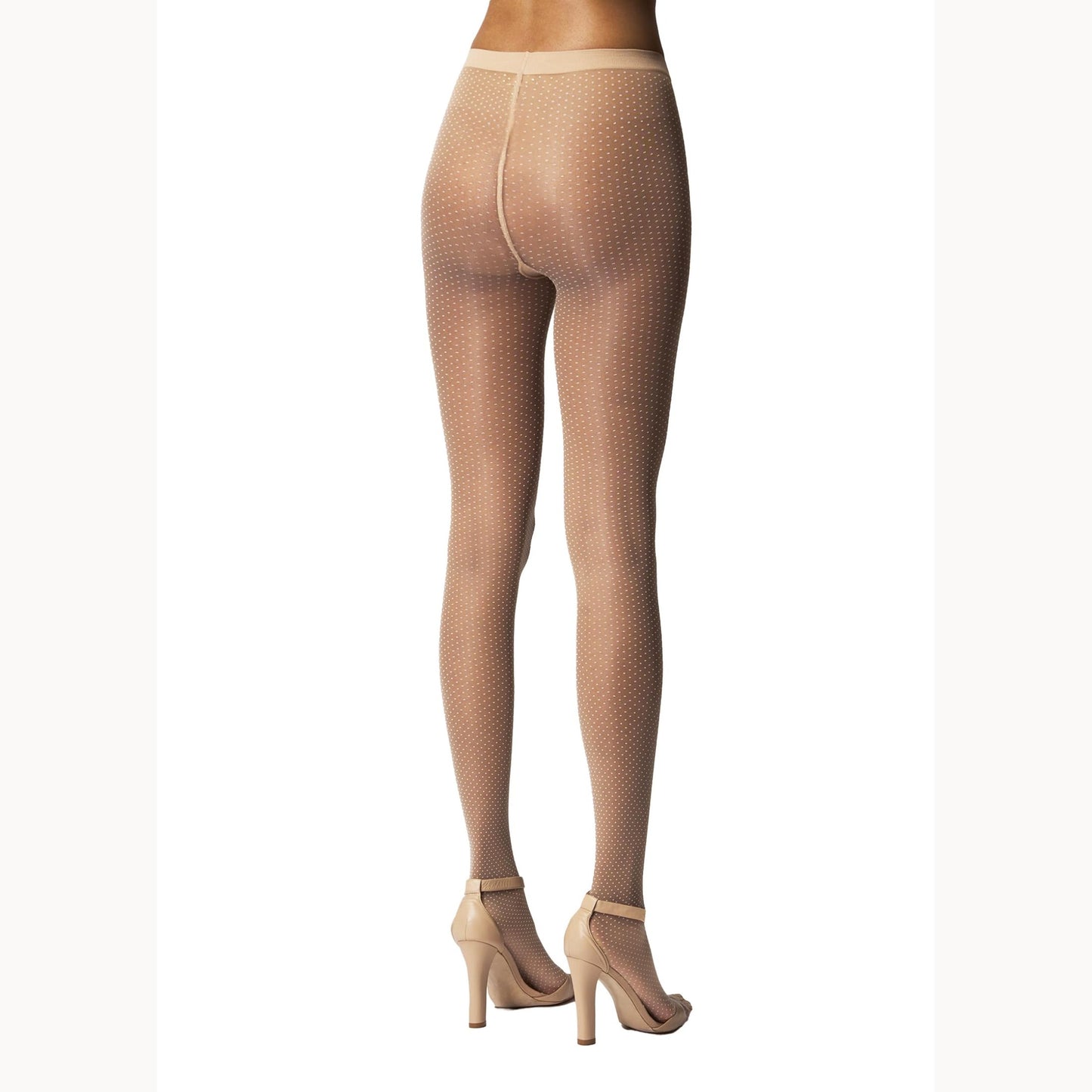 Wolford Mini Dot Tights for Women Sheer Opaque Matt Finish Pantyhose with Micro Dot Pattern Soft Knitted Waistband 20 Den Fairly Light/White X-Small - Medaid International