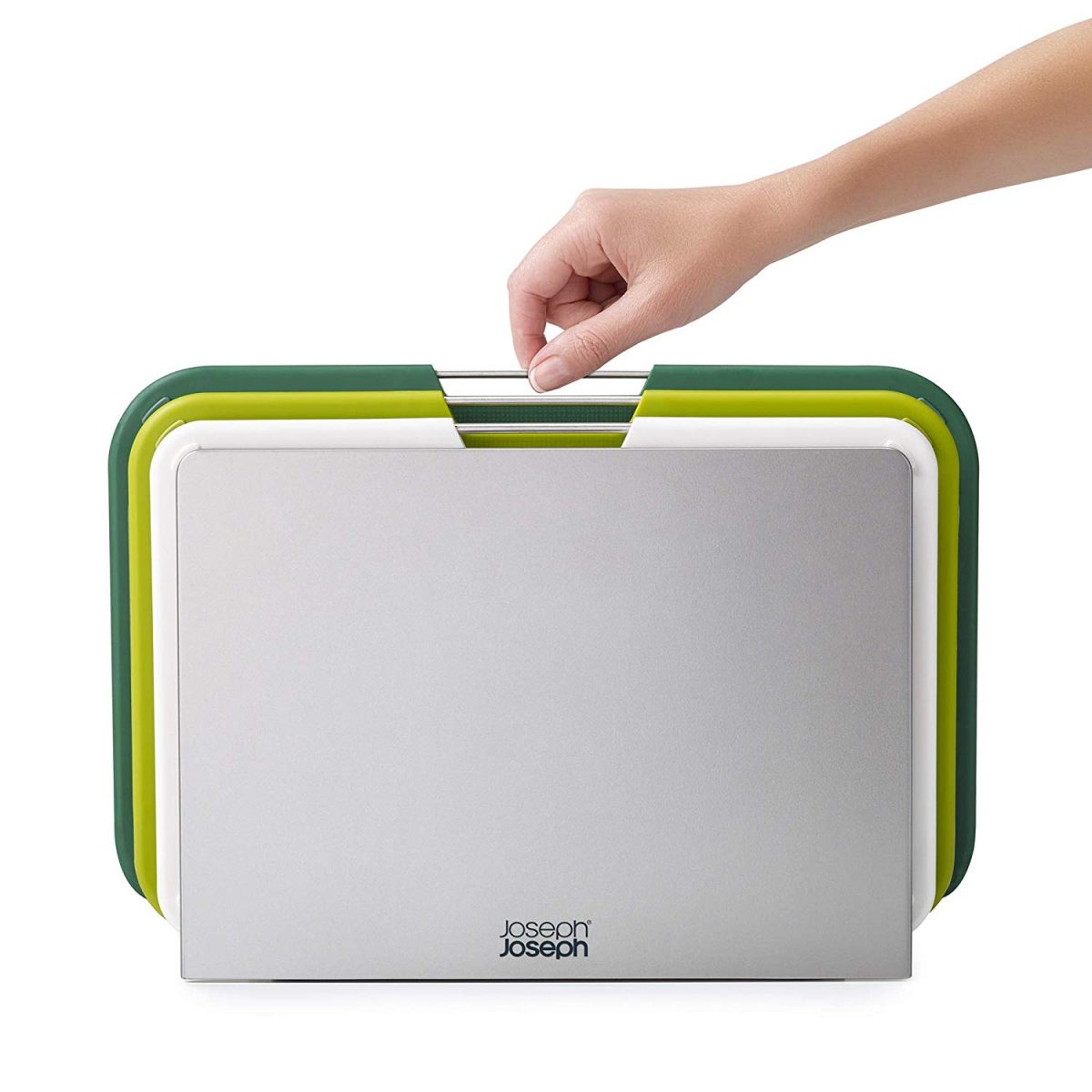 Joseph Joseph Nest Plastic Cutting Set with Storage Stand 3 Different Sized Boards, Large, Green