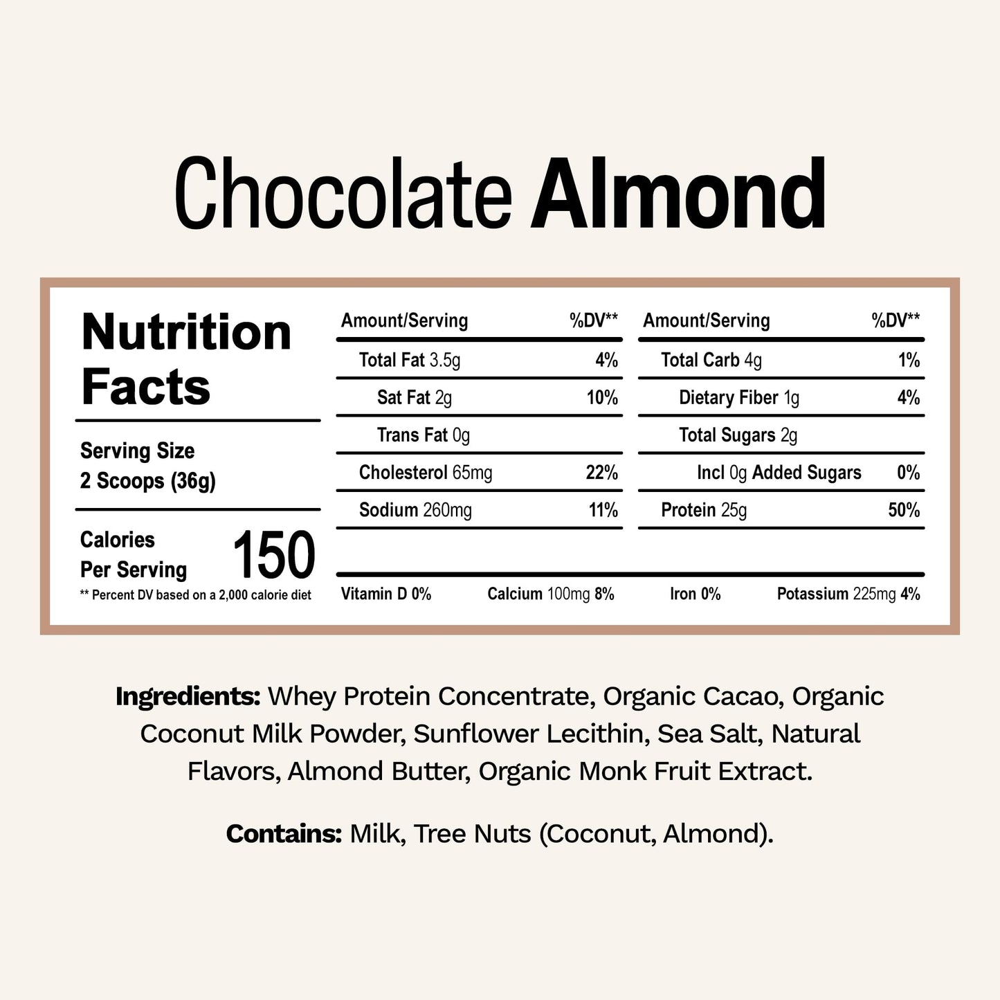 Rise Grass-Fed Whey Protein Powder - Chocolate Almond | 25g Protein No Artificial Flavors, Colors, or Preservatives - Sugar Free, Gluten-Free, Soy Free (2.4 lbs) - Medaid International