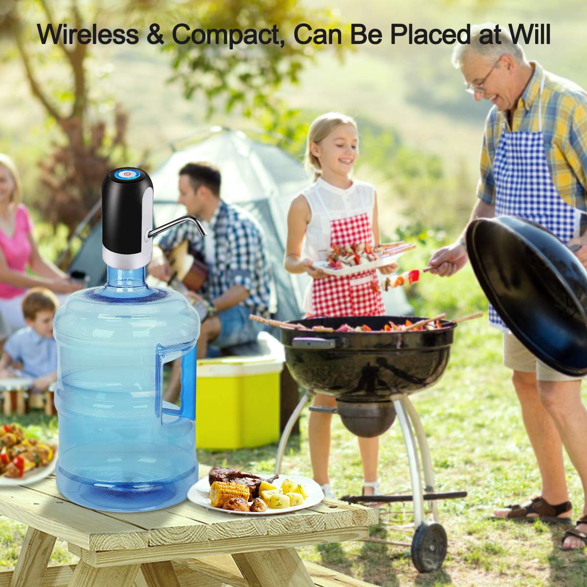 Water Bottle Pump 5 Gallon USB Charging Automatic Drinking Portable Electric Water Dispenser/Switch - Medaid International