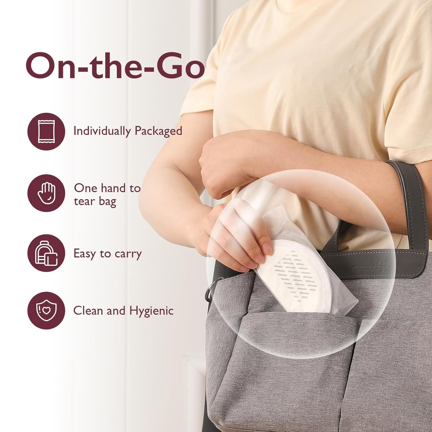 Momcozy Ultra-Thin Disposable Nursing Pads, Ultra-Absorbent and Breathable.