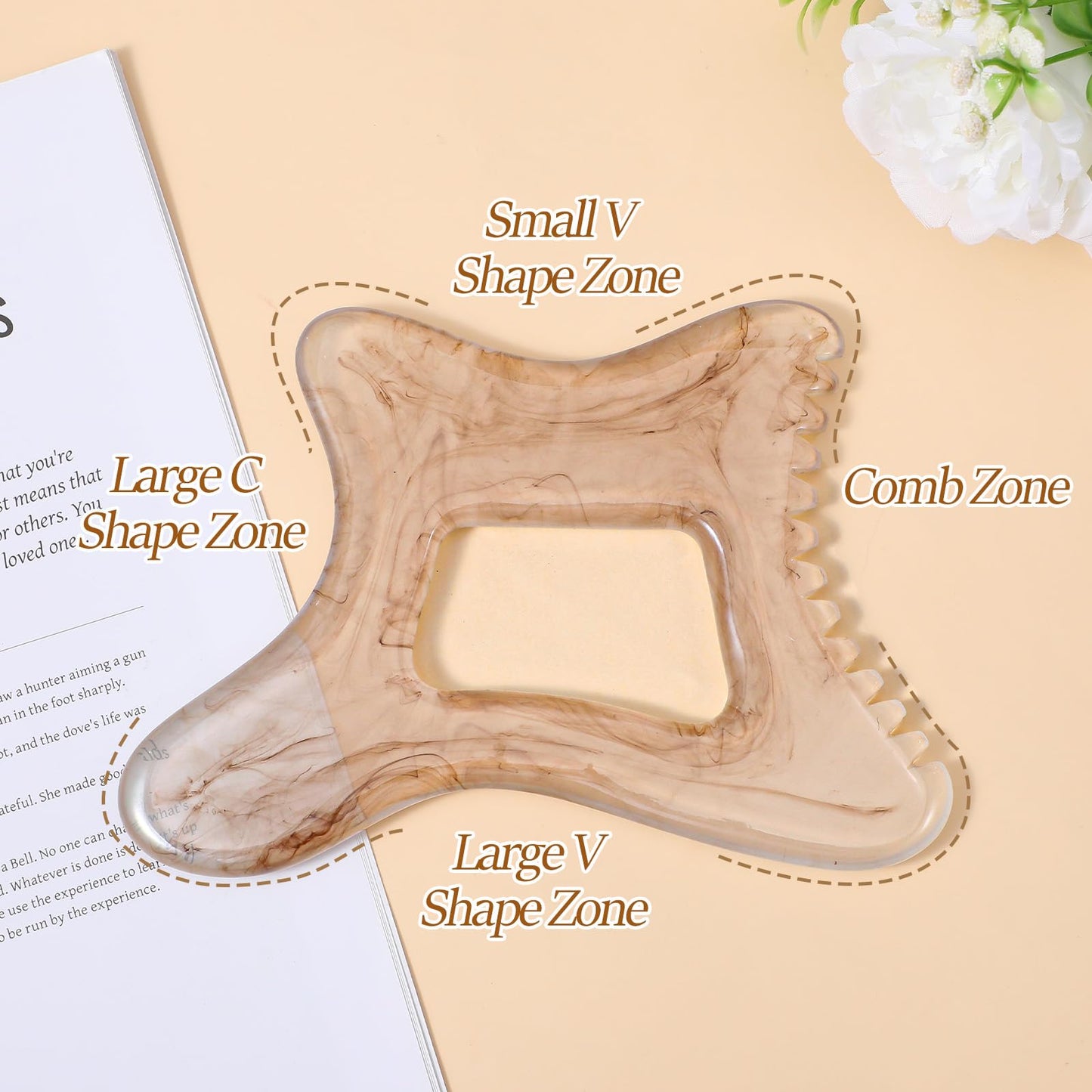 APLZGMG Amber Resin Gua Sha Body Tool, Large Guasha Tool for Face, Back, Legs - Efficient Gua Sha Facial Tools for Relaxation and Body Shaping - Medaid International