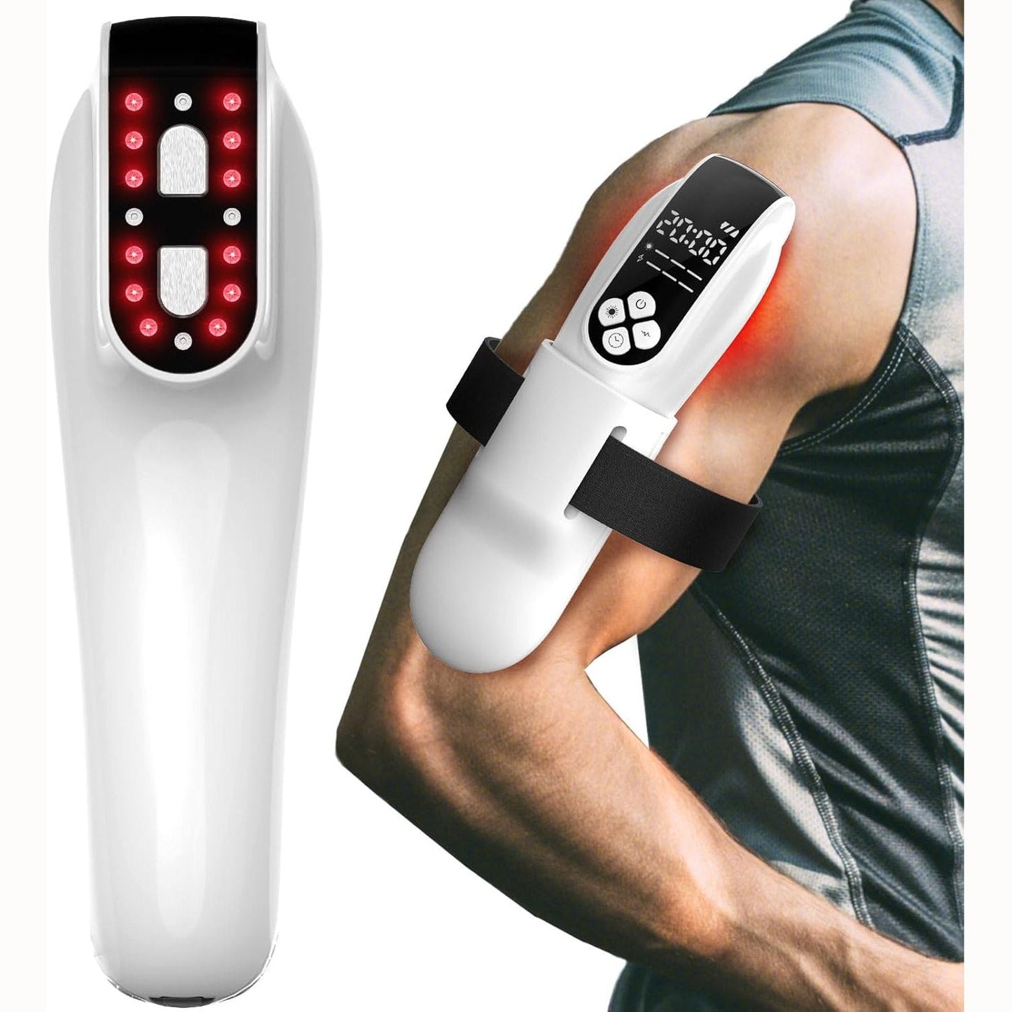KTS Infrared Red Light Therapy Device for Dogs and Humans, Laser Therapy Devices with Straps for Muscle and Joint Pain Relief, Models:HD-Cure (White) - Medaid International