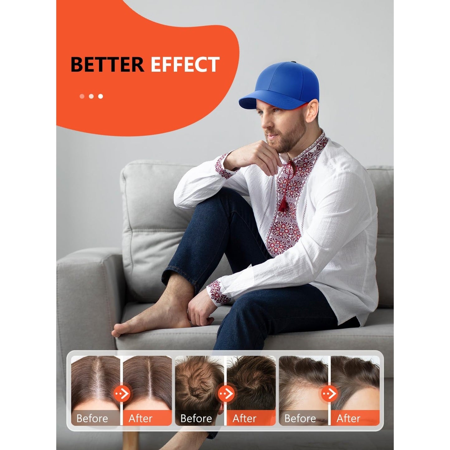 Red Light Hair Growth Cap, Red Light Therapy for Head, Red Infrared Light Therapy 660nm & 850nm & 940nm wavelength with Timer & Controller - Medaid International